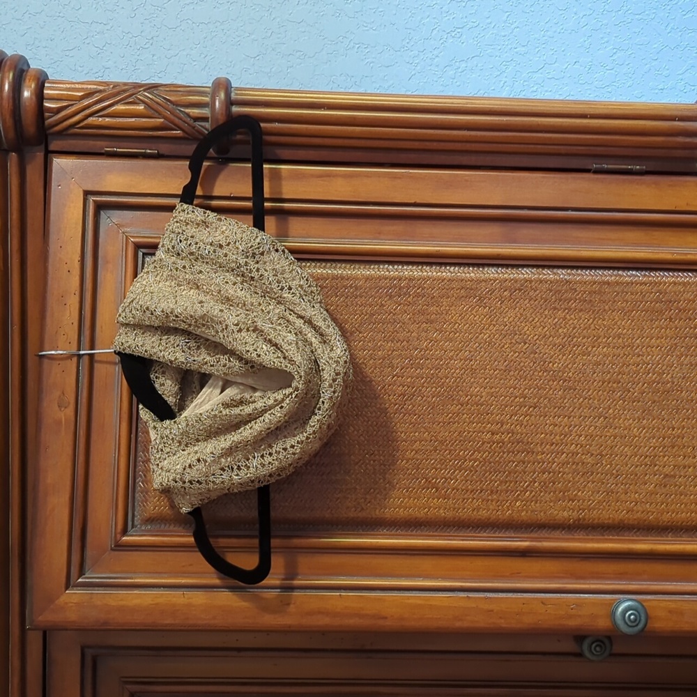 Tan Sequin Infinity Scarf